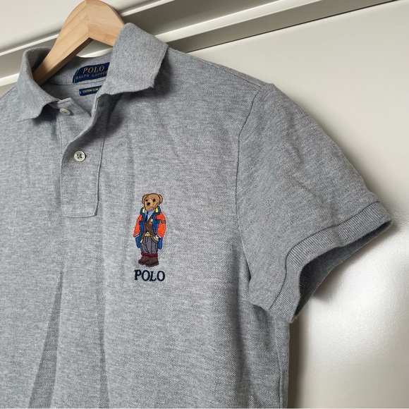 New as✨ Ralph Lauren embroidered Bear Polo Shirt -Slim Fit - Picture 5 of 15